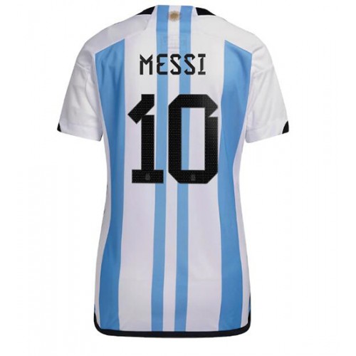 Ženski Nogometni dresi Argentina Lionel Messi #10 Domači SP 2022 Kratek Rokav